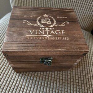 Whiskey Glass and Stones Wood Box BOX ONLY